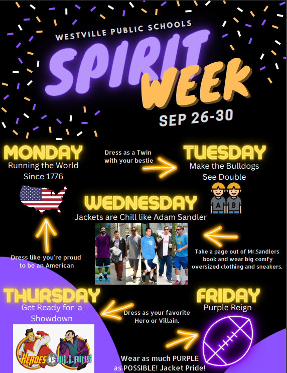 Spirit week September 26-30